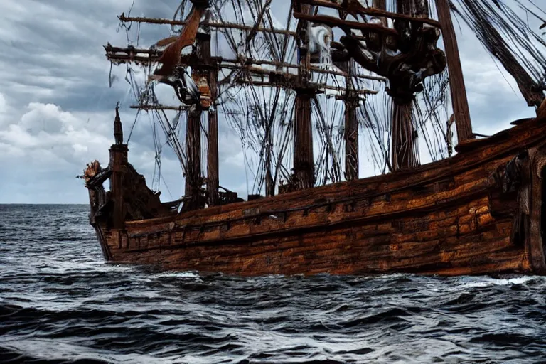 Image similar to closeup product shot kraken rum on an old pirate ship, by emmanuel lubezki