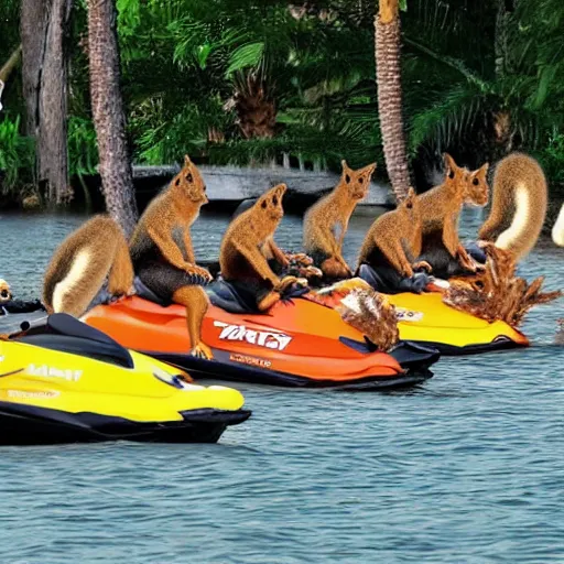 an army of squirrels on jet skis Stable Diffusion OpenArt