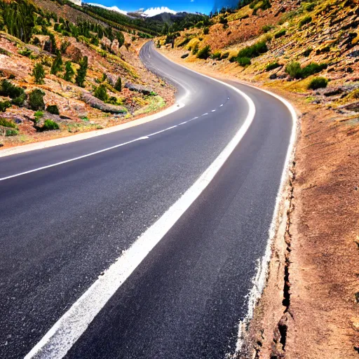 Prompt: photograph of a road in colorado, dashcam footage,