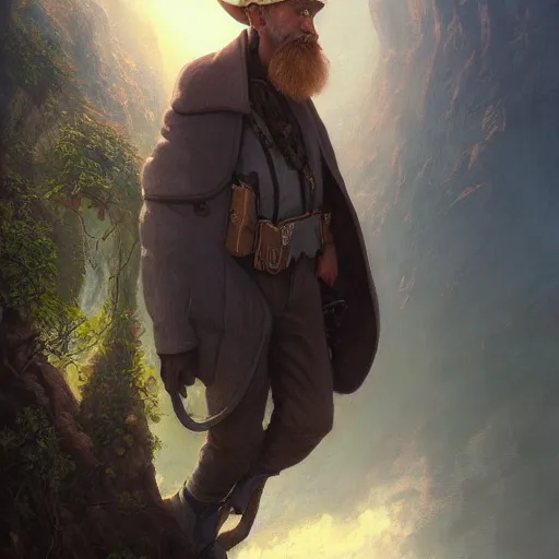 Image similar to Beautiful hyperrealistic detailed matte portrait painting of a time traveler from the future, by andreas rocha and john howe, and Martin Johnson Heade, featured on artstation, featured on behance, golden ratio, f32, well composed, cohesive