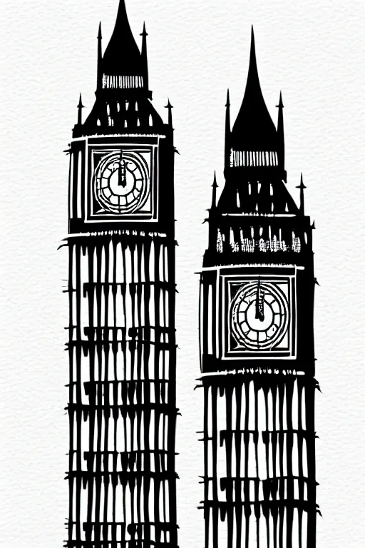 Image similar to minimalist watercolor art of big ben, illustration, vector art