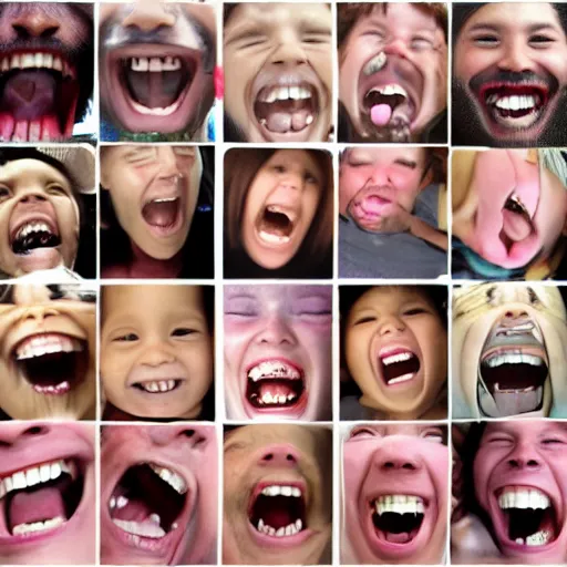 Image similar to infinite rows of teeth everywhere and all at once, teeth everywhere