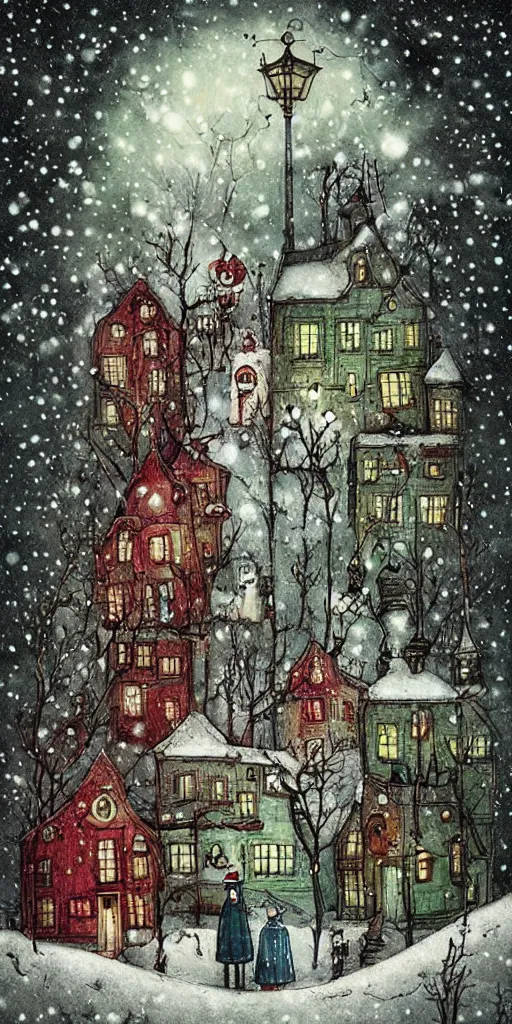 Image similar to a christmas card scene by alexander jansson