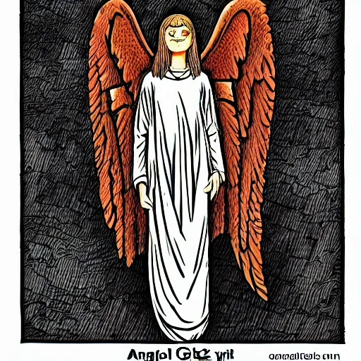 Image similar to biblically accurate angel in the style of Junji Ito