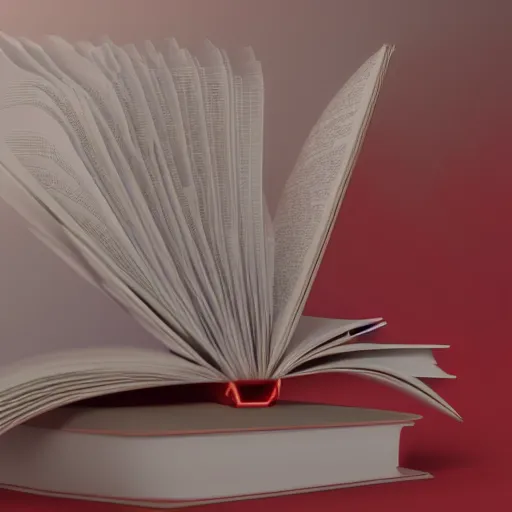 Image similar to white fire hovering over an open book icon, red background, cgsociety, artstation, digital art