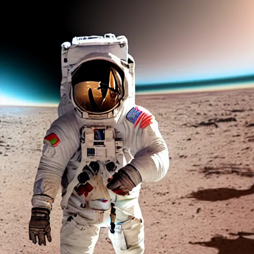 Image similar to astronaut taking a selfie on mars, hd, high detailed,