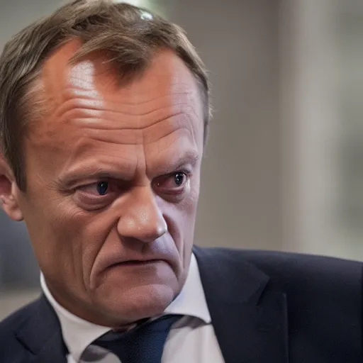 Image similar to Donald Tusk in a still from the movie Morbius (2022)