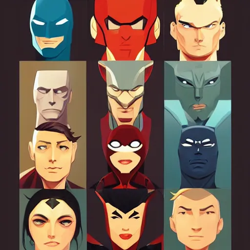 Image similar to face icon stylized minimalist justice league, loftis, cory behance hd by jesper ejsing, by rhads, makoto shinkai and lois van baarle, ilya kuvshinov, rossdraws global illumination