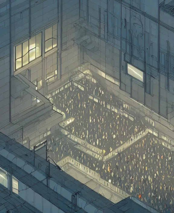 Image similar to an elegant, simple, streamlined building made of internal organs, crowds of people, by dan mumford, yusuke murata, makoto shinkai, ross tran, cosmic, heavenly, god rays, cinematic, unreal engine, cel shaded, featured on artstation, pixiv