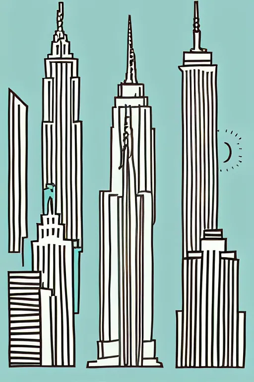 Prompt: minimalist boho style art of new york, illustration, vector art