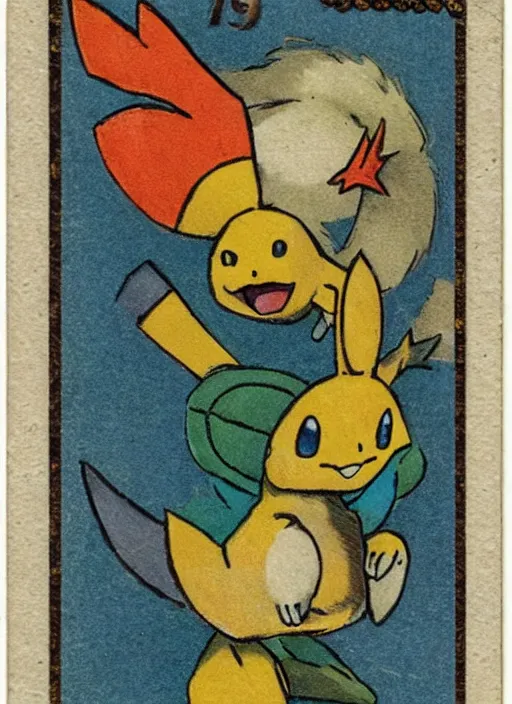 Image similar to a pokemon card from the 1 9 2 0 s