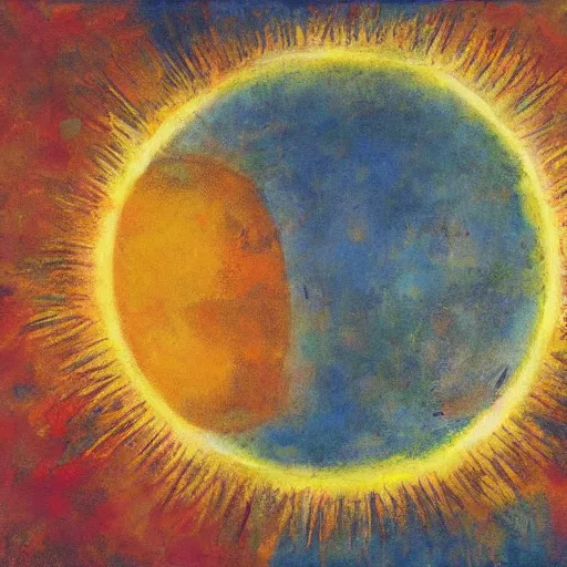 Prompt: A beautiful body art of the sun. The sun is depicted as a large ball in the center of the piece, with rays of light emanating out from it in all directions. in Rome by John Berkey, by Farel Dalrymple, by Paul Klee meticulous