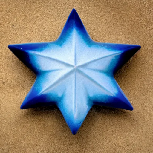 Image similar to dark blue ceramic star shape, photograph