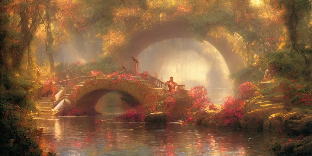 Image similar to River portal by Marc Simonetti and Delphin Enjolras and Pierre Auguste Cot