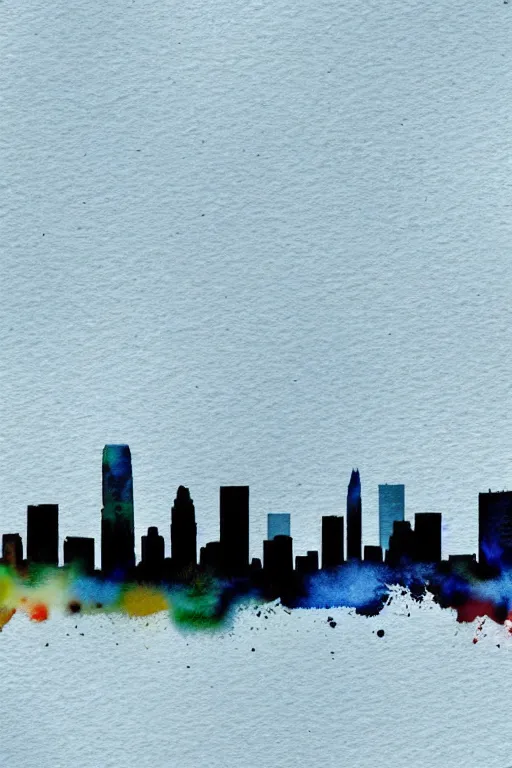 Image similar to minimalist watercolor art of los angeles skyline, illustration, vector art