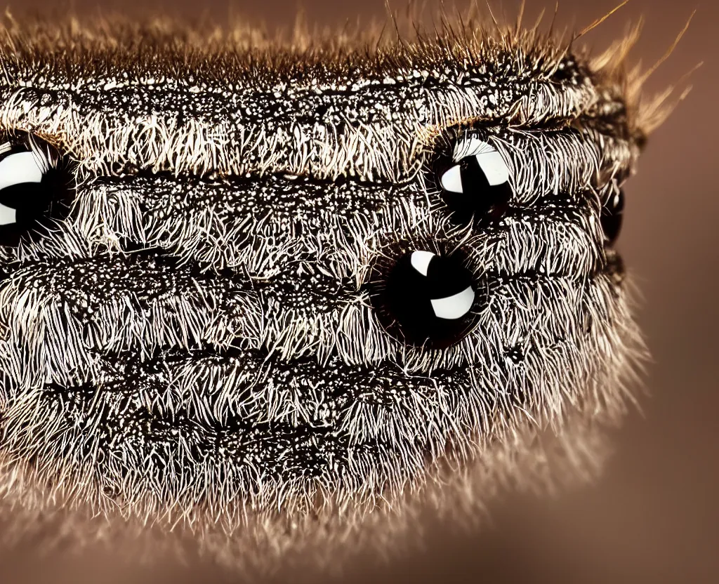 Prompt: hd macro photo of a jumping spider sitting on a leaf looking at the camera, in the reflection of its eyes you can see neotokyo, high resolution photo, macro, detailed