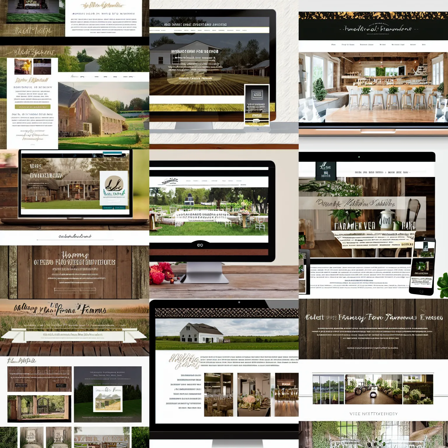 Prompt: modern farmhouse decor themed website for a special events venue, home page screenshot, award winning webdesign