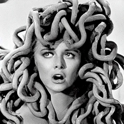 Prompt: medusa, still from the the thing