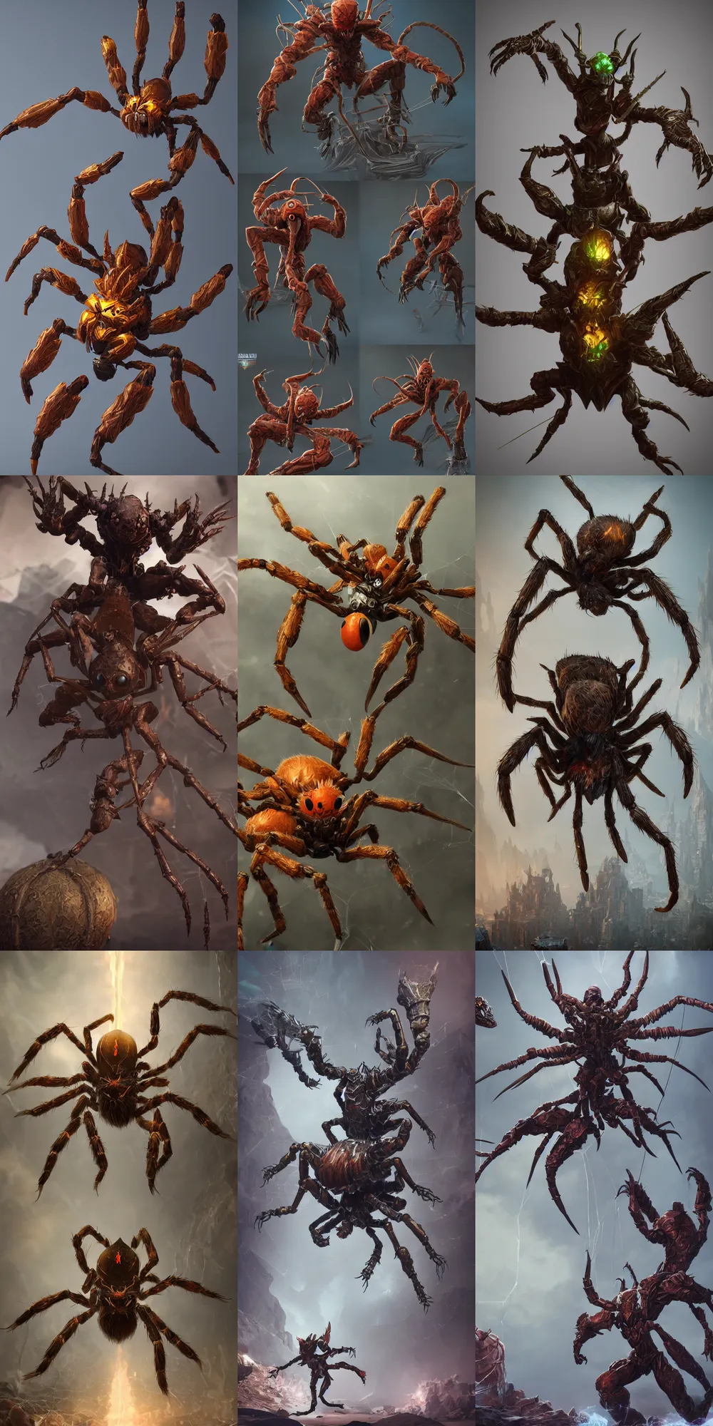 Prompt: а fantasy real spider inspired blizzard games, full body, detailed and realistic, 4k, trending on artstation, octane render