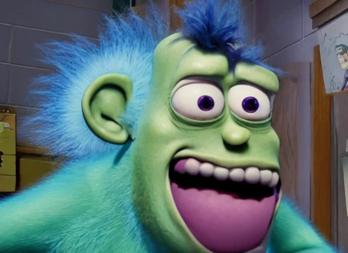 Image similar to film still of james p. sullivan as rick sanchez in the monsters inc movie 4 k,,,,,,,,,,,,,,,,,,,,,,,,,,,,,,,,,,,,,,,,,,,,,,,, rick and morty