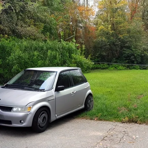 Prompt: a (((((tiny))))) car next to a mailbox