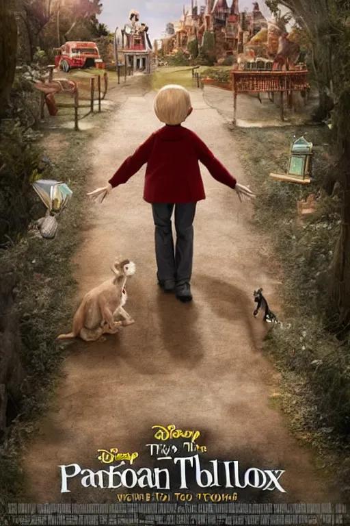 Image similar to disney the phantom tollbooth movie poster, cgi, cinema, realistic