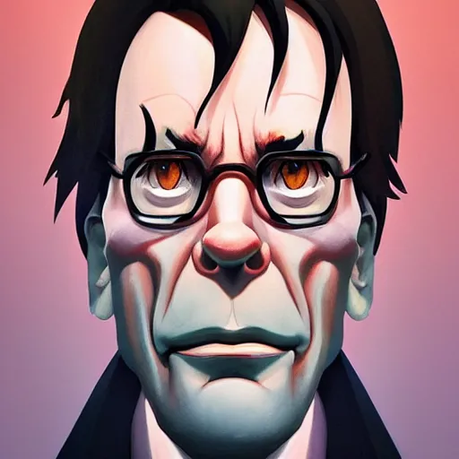 Image similar to face icon stylized minimalist steven king, loftis, cory behance hd by jesper ejsing, by rhads, makoto shinkai and lois van baarle, ilya kuvshinov, rossdraws global illumination