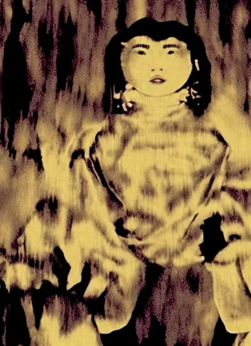 Image similar to Still frame from scene from the retro Twin Peaks Japanese horror soap opera, retro haze, a feaver dream by Nobuhiko Obayashi & David Lynch