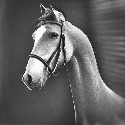 Prompt: “A yearbook photo of a handsome dapper horse wearing glasses. Very sharp and detailed…”