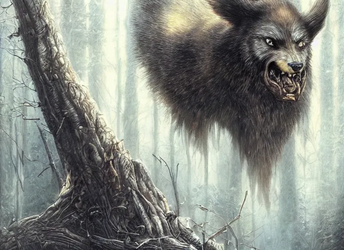 Prompt: two cursed angry wolverine animal in woodland, orthodox, art by franklin booth, by lise deharme, very detailed, trending on artstation, hyperrealism