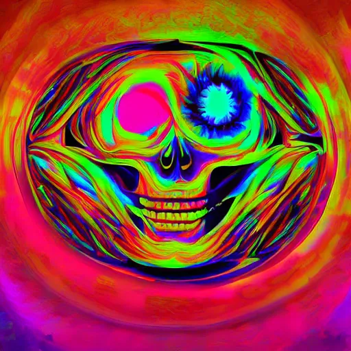 Image similar to paint surrealist 💎💀🤖, psychedelic, digital art