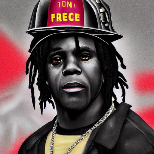 Prompt: chief keef as a firefighter digital art very detailed 4 k detailed super realistic