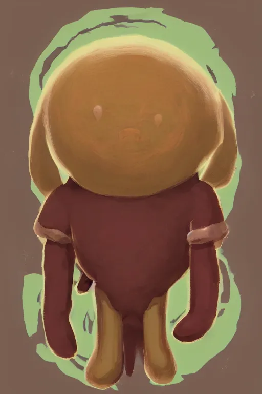 Image similar to an in game portrait of diglett from the legend of zelda breath of the wild, breath of the wild art style.