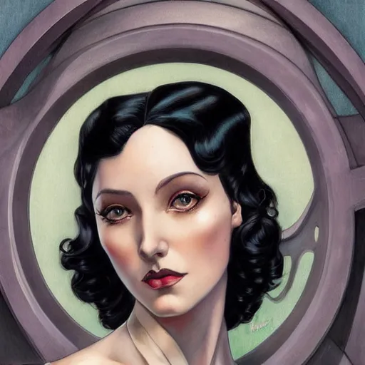 Image similar to a streamline moderne, art nouveau, multi - ethnic and multi - racial portrait in the style of charlie bowater, and in the style of donato giancola, and in the style of charles dulac. very large, clear, expressive, intelligent eyes. symmetrical, centered, ultrasharp focus, dramatic lighting, photorealistic digital painting, intricate ultra detailed background.