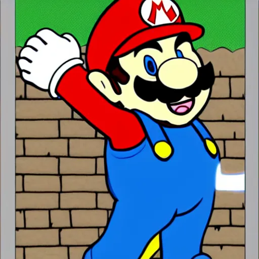 Prompt: Super Mario becomes morbidly obese after eating too many mushrooms, 4k, cartoon, realistic