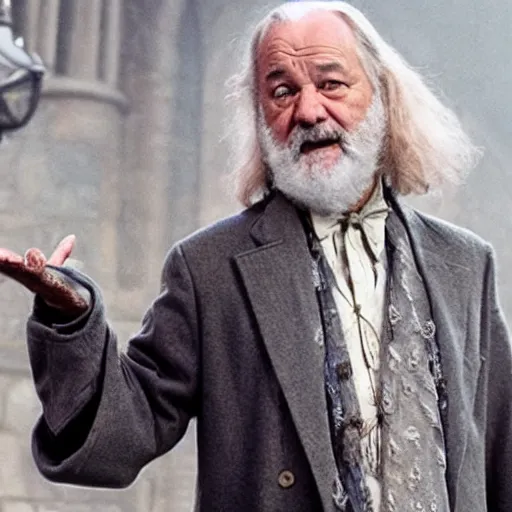 Image similar to bill murray plays dumbledore in harry potter