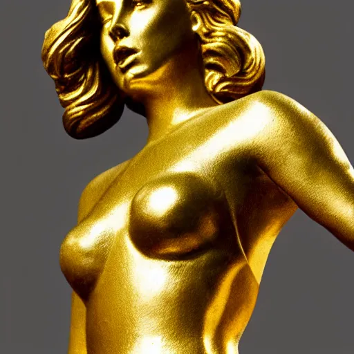 Image similar to golden statue of lana del rey