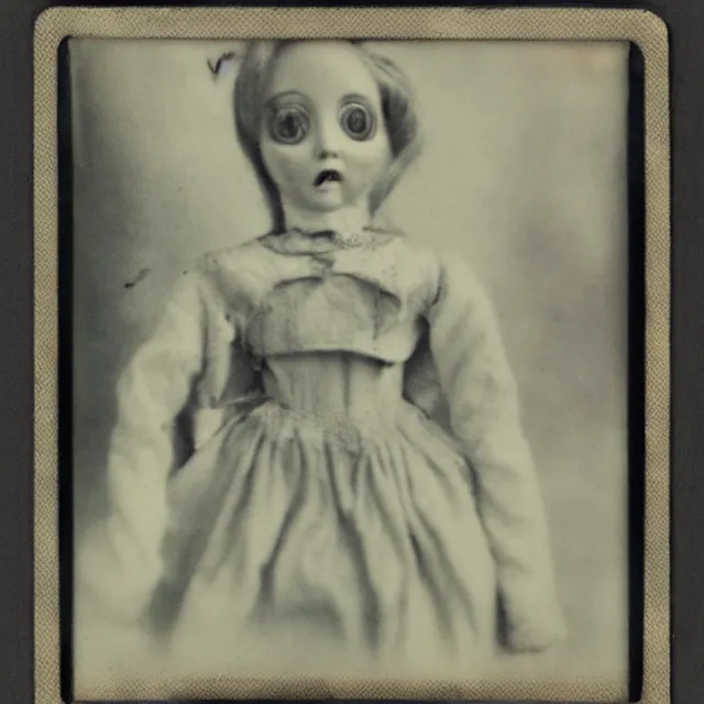 Prompt: cursed vintage doll, polaroid