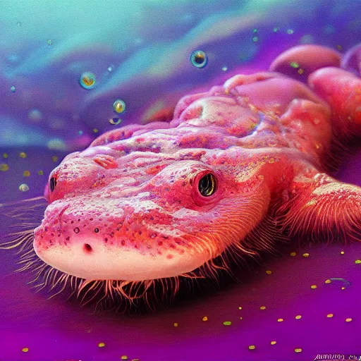 Image similar to Photorealistic magic dmt axolotl. Hyperdetailed photorealism, 108 megapixels, amazing depth, glowing rich colors, powerful imagery, psychedelic Overtones, 3D finalrender, 3d shading, cinematic lighting, artstation concept art