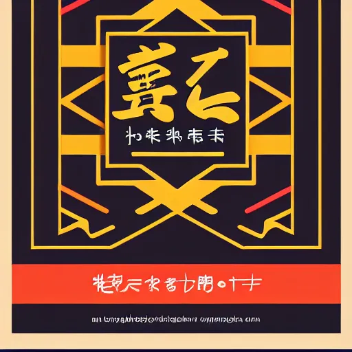 Image similar to square flyer design with bright and colourful vintage typographic Japanese kanji, layout design, illustrator vector graphics