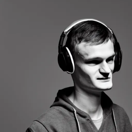 Image similar to vitalik buterin in headphones. 8 5 mm