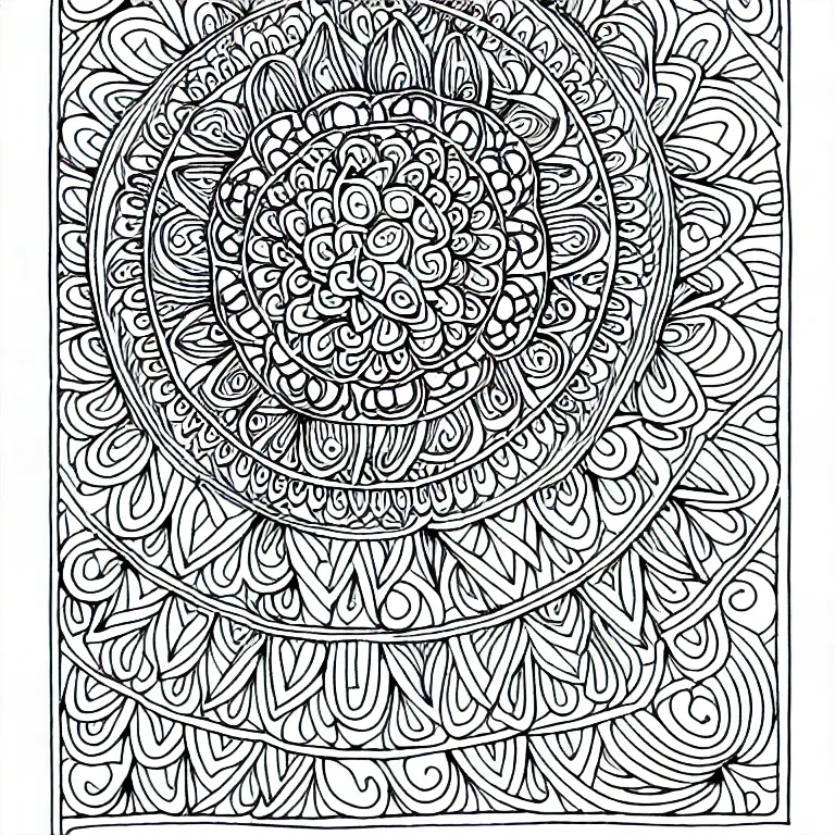 Image similar to Mandala for coloring book, intricate detail, clear, clean lines, symmetrical