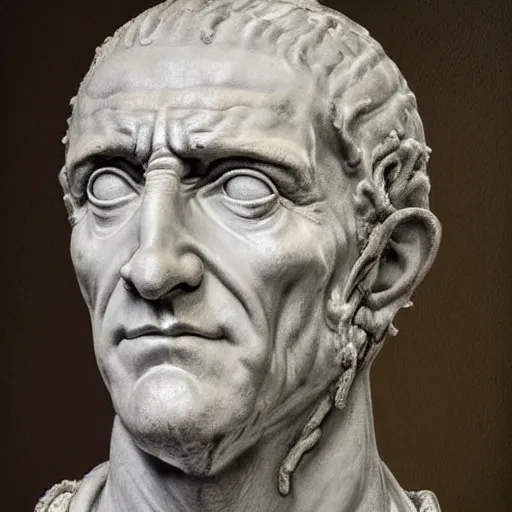 Image similar to A 17th century Baroque Painting of Julius Caesar, portrait of Julius Caesar, grainy, realistic, very realistic, hyperrealistic, highly detailed, very detailed, extremely detailed, very neat, very epic, very cool, detailed, trending on artstation