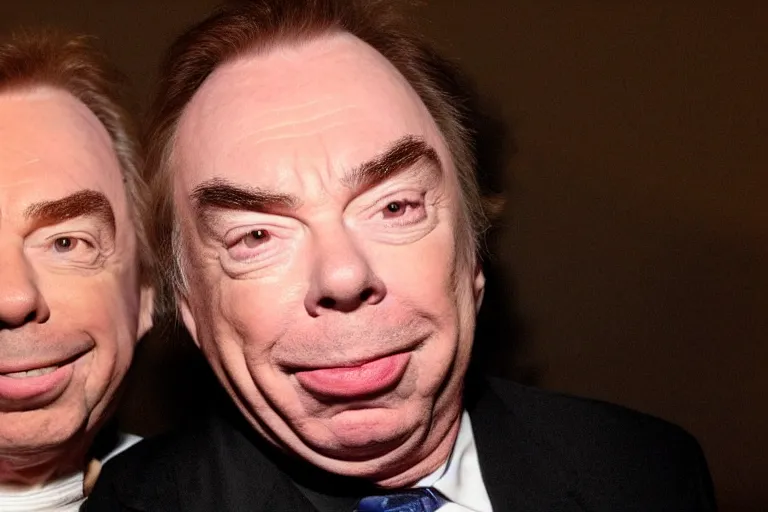 Prompt: andrew lloyd webber very wide face, eyes too far apart