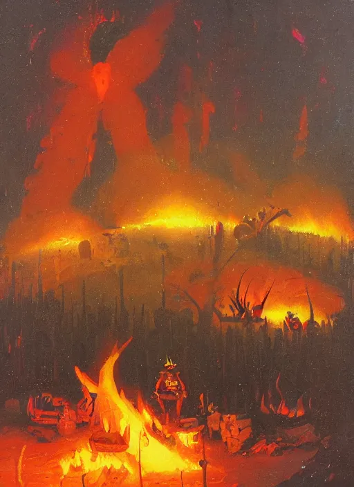 Image similar to camp fire by paul lehr