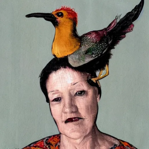 Image similar to a bird - lady hybrid