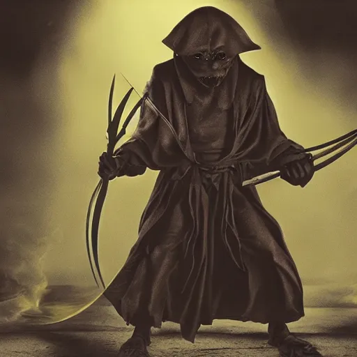 Image similar to a photo of master splinter as the grim reaper