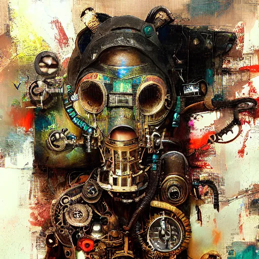 Image similar to steampunk rat, acid, 303, psychedelic, by ruan jia