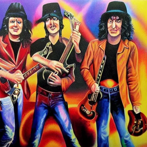 Prompt: ac dc band painting