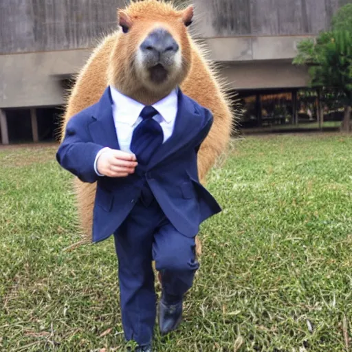 Prompt: Capybara as business man wearing a suit